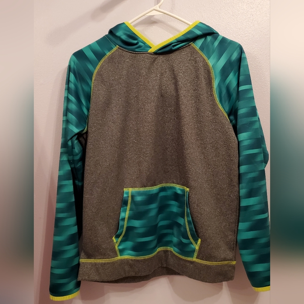 Exertek Boy's Large(14/16) Grey, Green and Yellow Hoodie